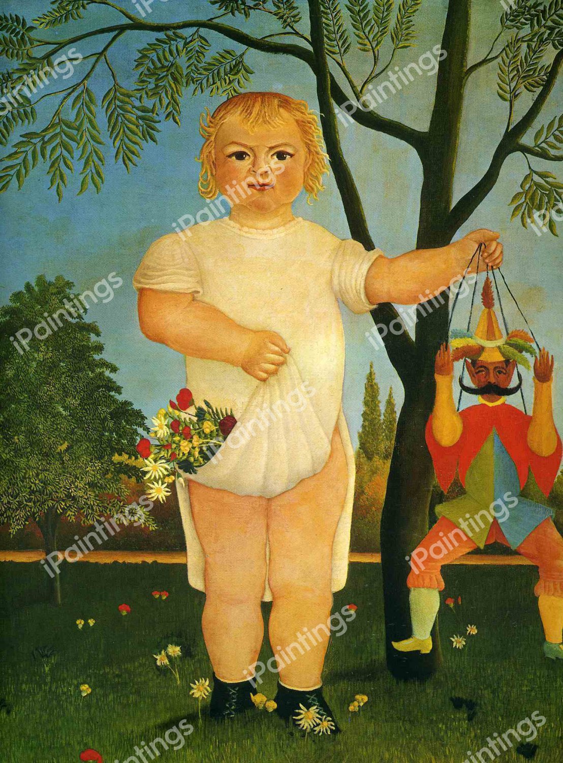 Child with a Puppet. The painting by Henri Rousseau