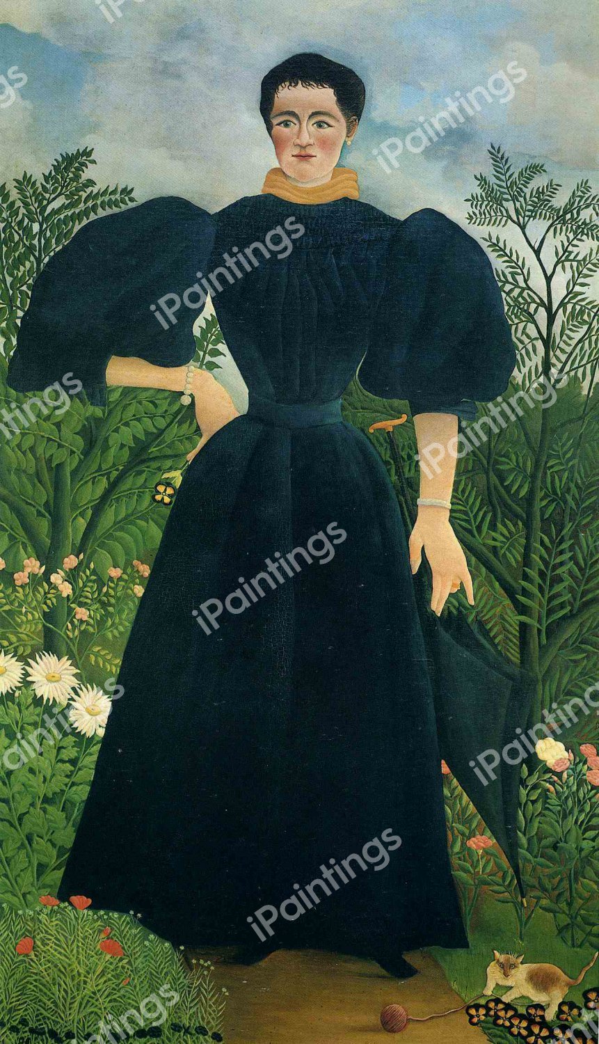 Portrait of a Woman. The painting by Henri Rousseau