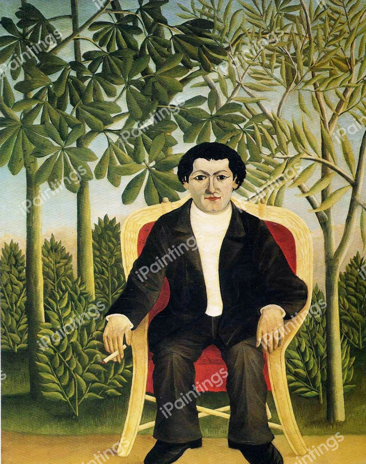 Portrait of Joseph Brummer. The painting by Henri Rousseau