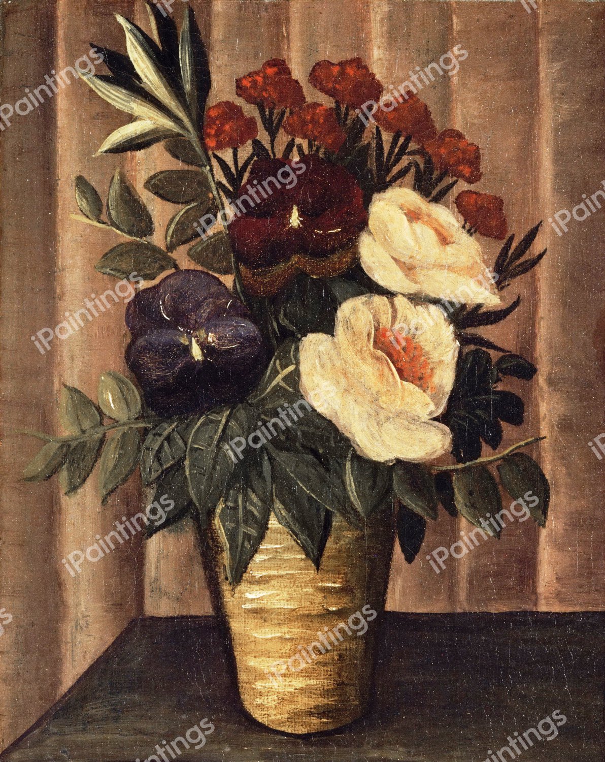 Still Life with Bouquet of Flowers. The painting by Henri Rousseau