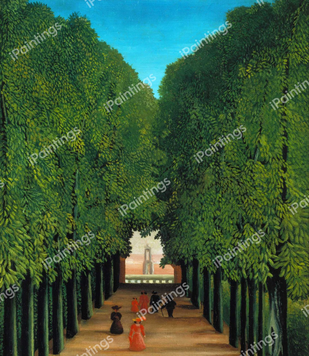 The Avenue in the Park at St. Cloud. The painting by Henri Rousseau