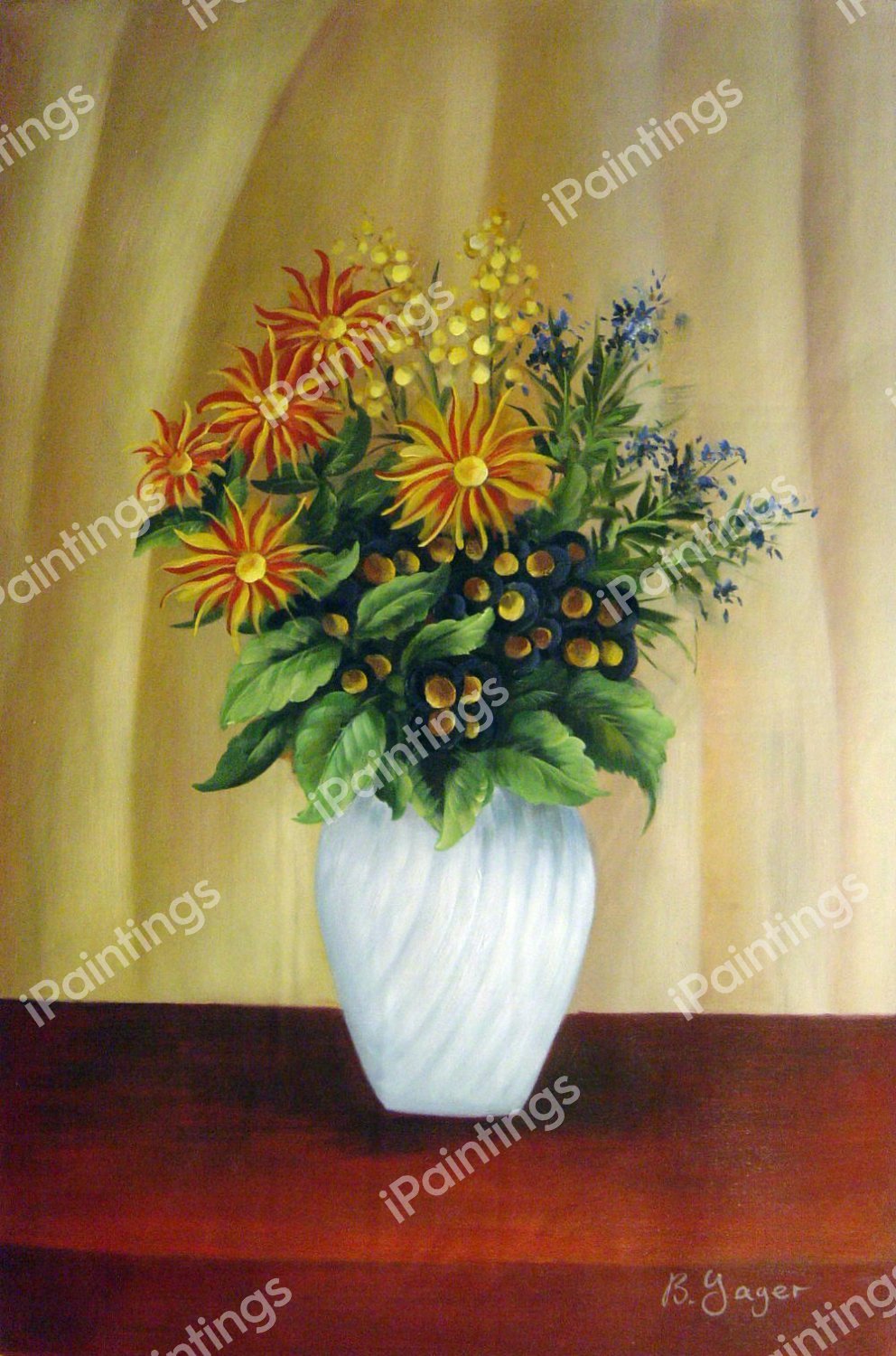 The Bouquet Of Flowers. The painting by Henri Rousseau