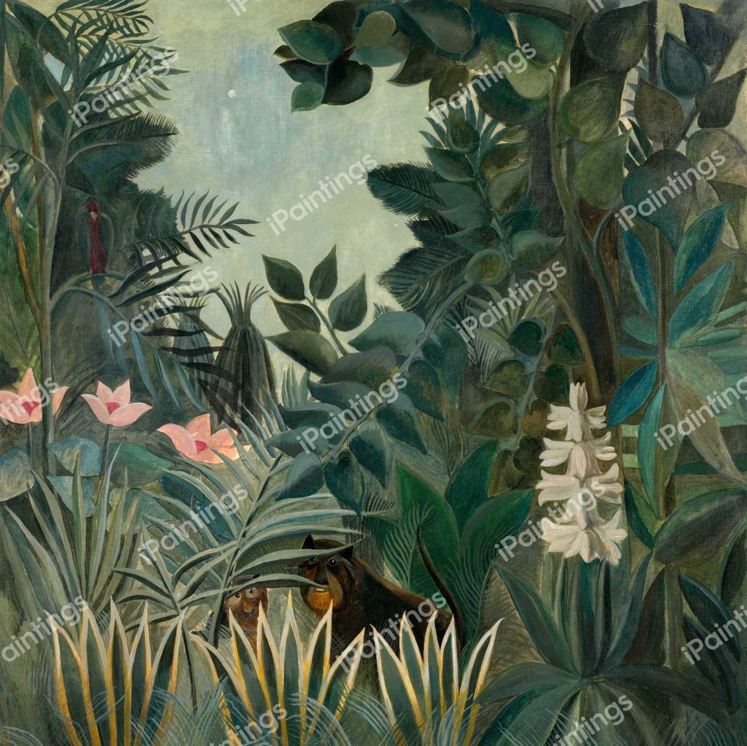 The Equatorial Jungle. The painting by Henri Rousseau