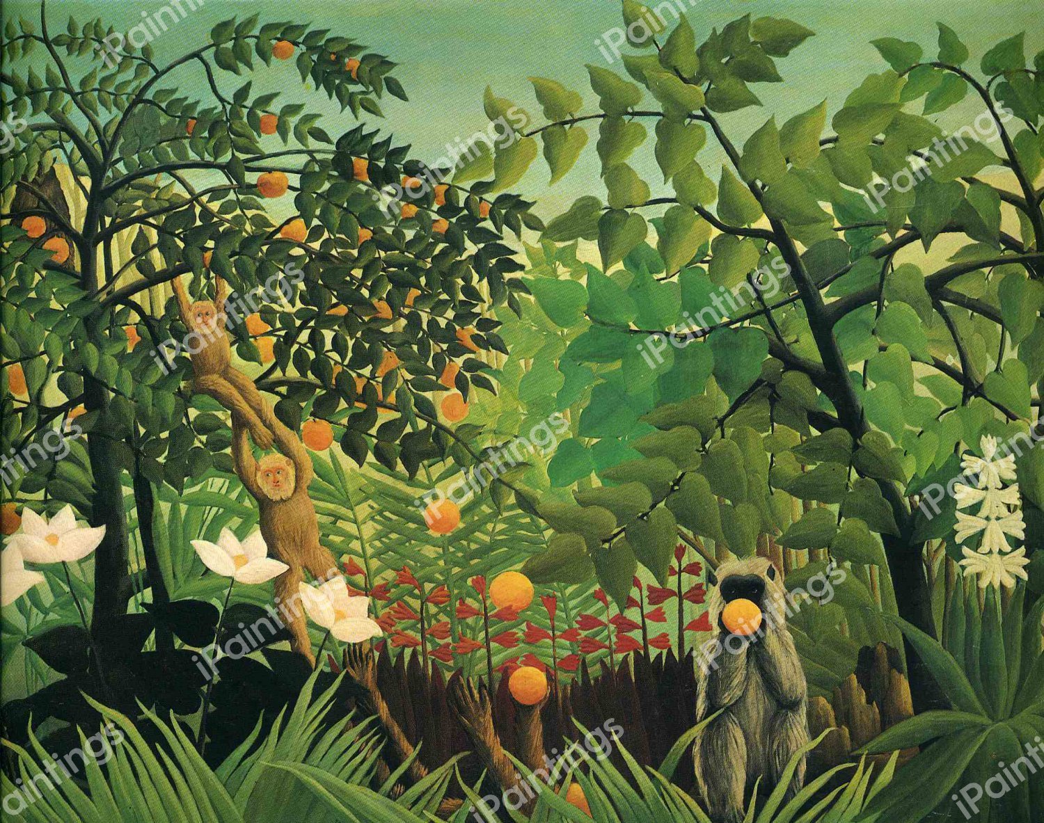 The Exotic Landscape. The painting by Henri Rousseau
