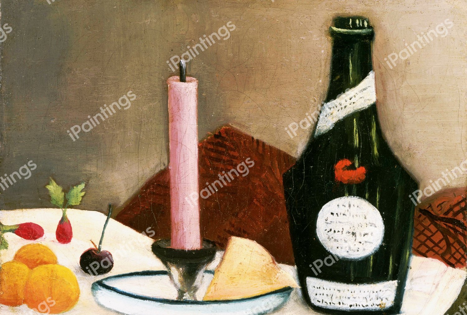 The Pink Candle. The painting by Henri Rousseau