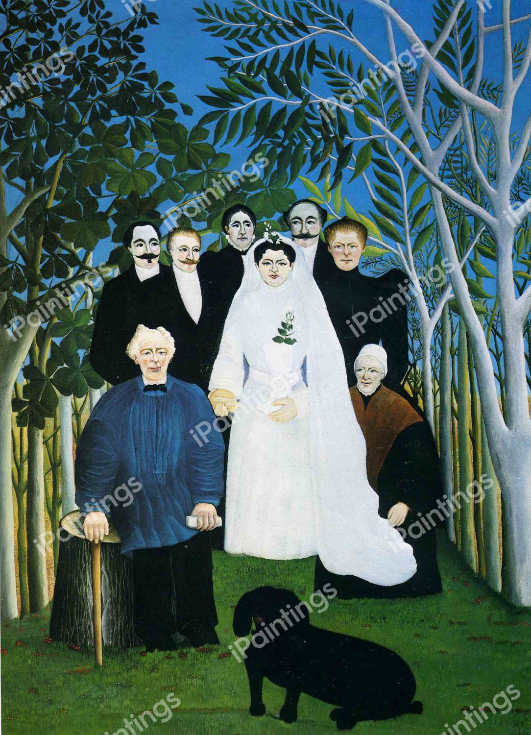 The Wedding Party. The painting by Henri Rousseau