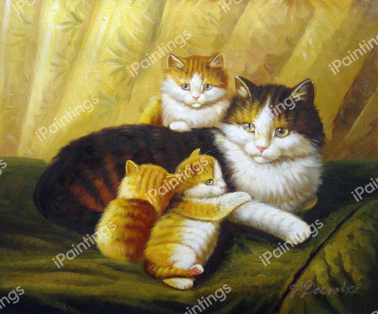 Contentment. The painting by Henriette Ronner-Knip