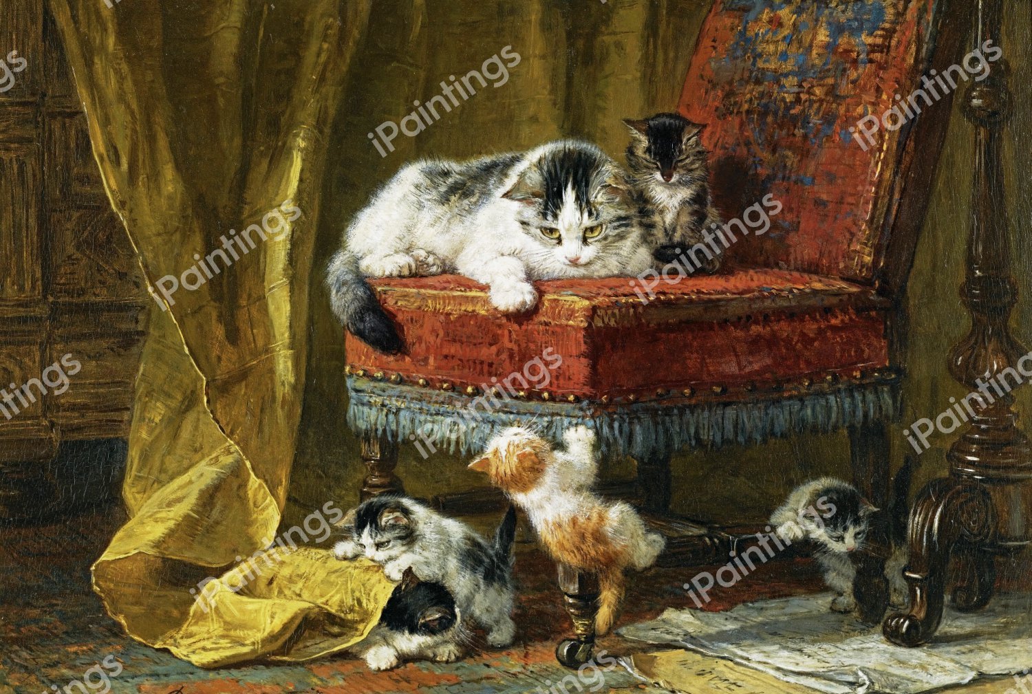 Mother's Pride. The painting by Henriette Ronner-Knip
