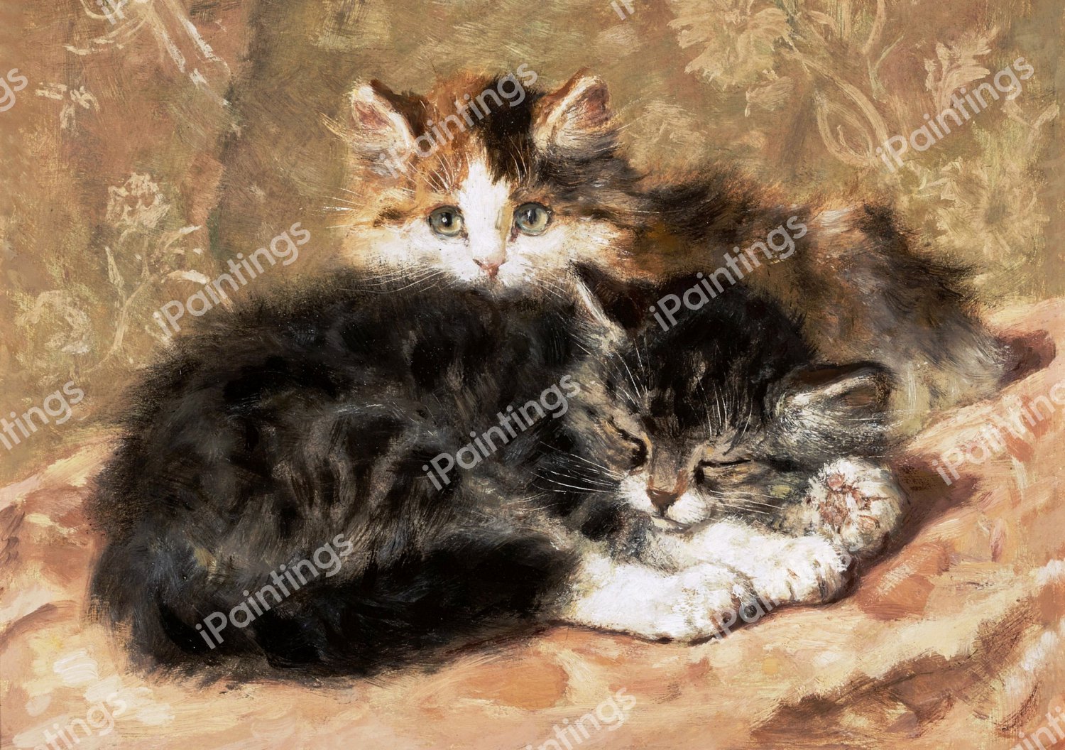 On the Watch. The painting by Henriette Ronner-Knip