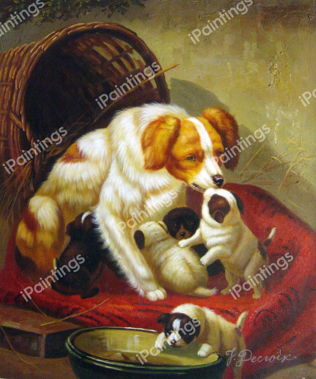 The Happy Family. The painting by Henriette Ronner-Knip