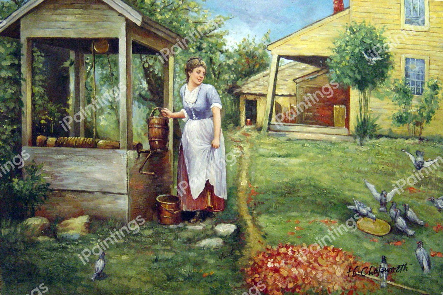 The Well. The painting by Henry Bacon