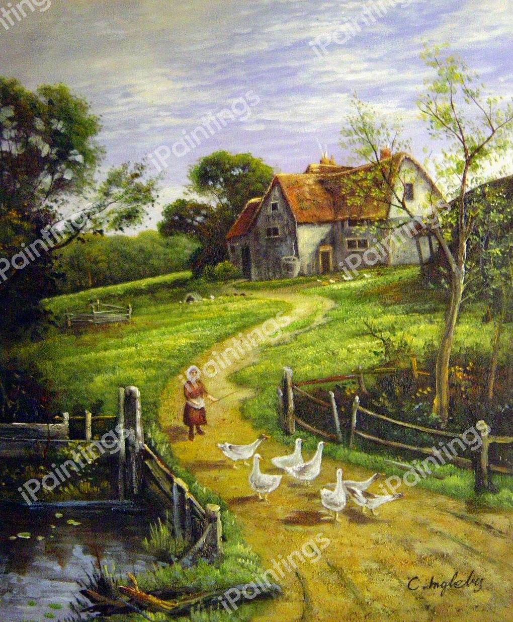 Berkshire Homestead. The painting by Henry H. Parker
