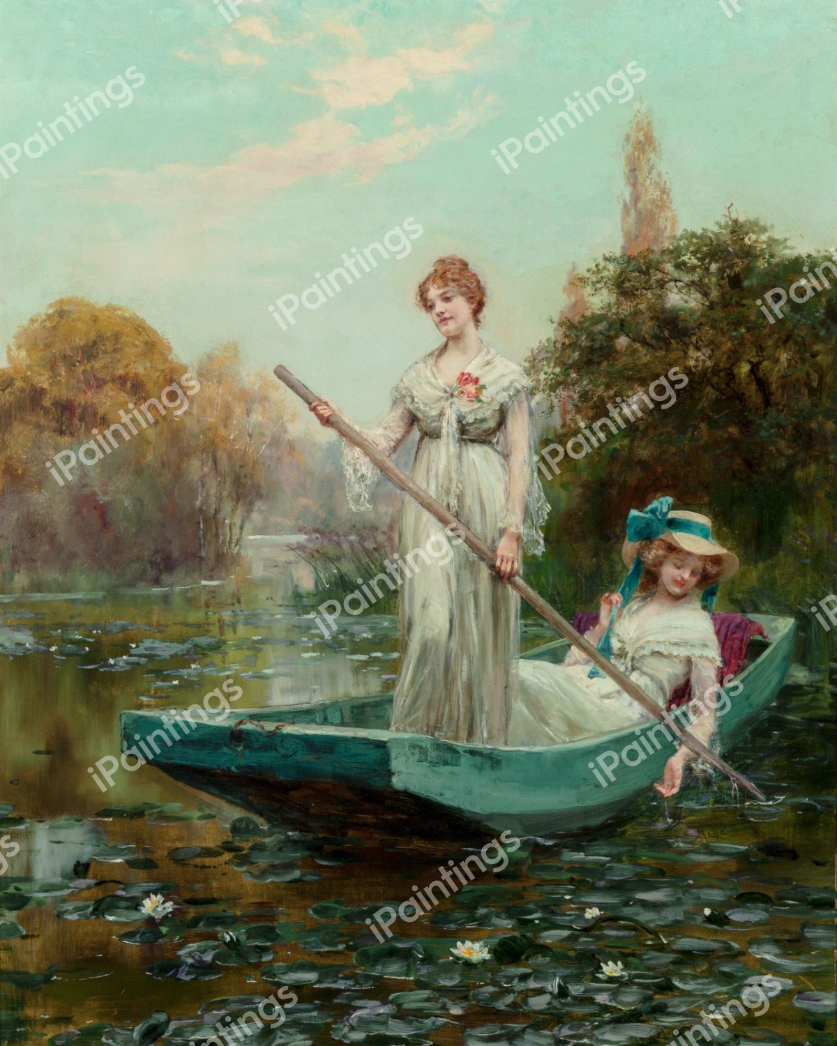 The Lady of the Lace. The painting by Henry John Yeend King