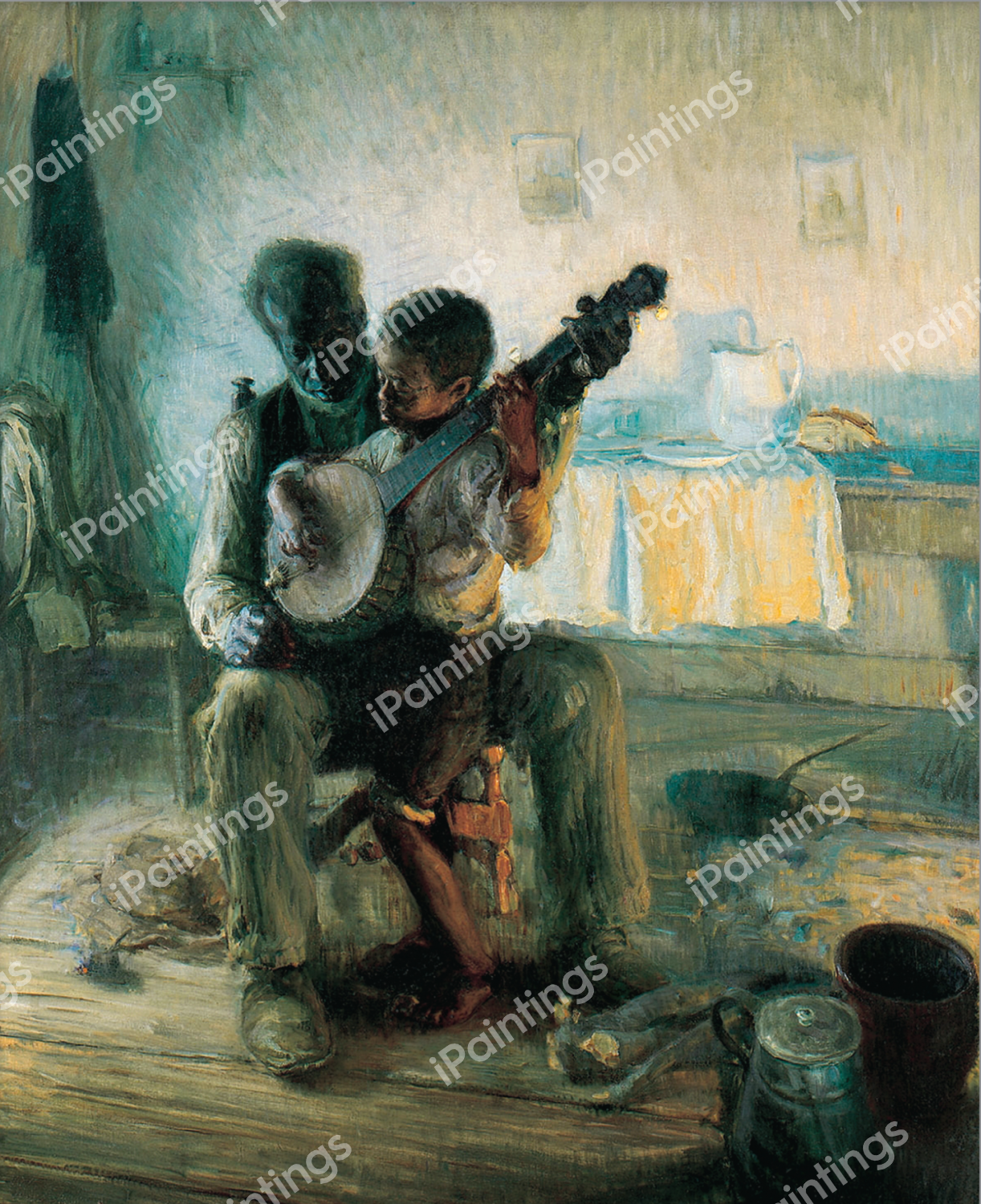 Banjo Lesson. The painting by Henry Ossawa Tanner