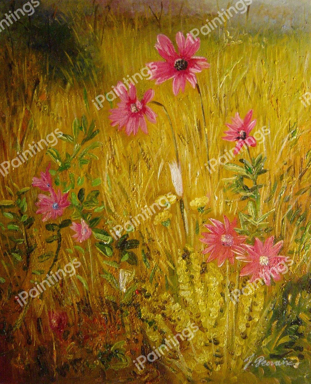 Wildflowers. The painting by Henry Roderick Newman