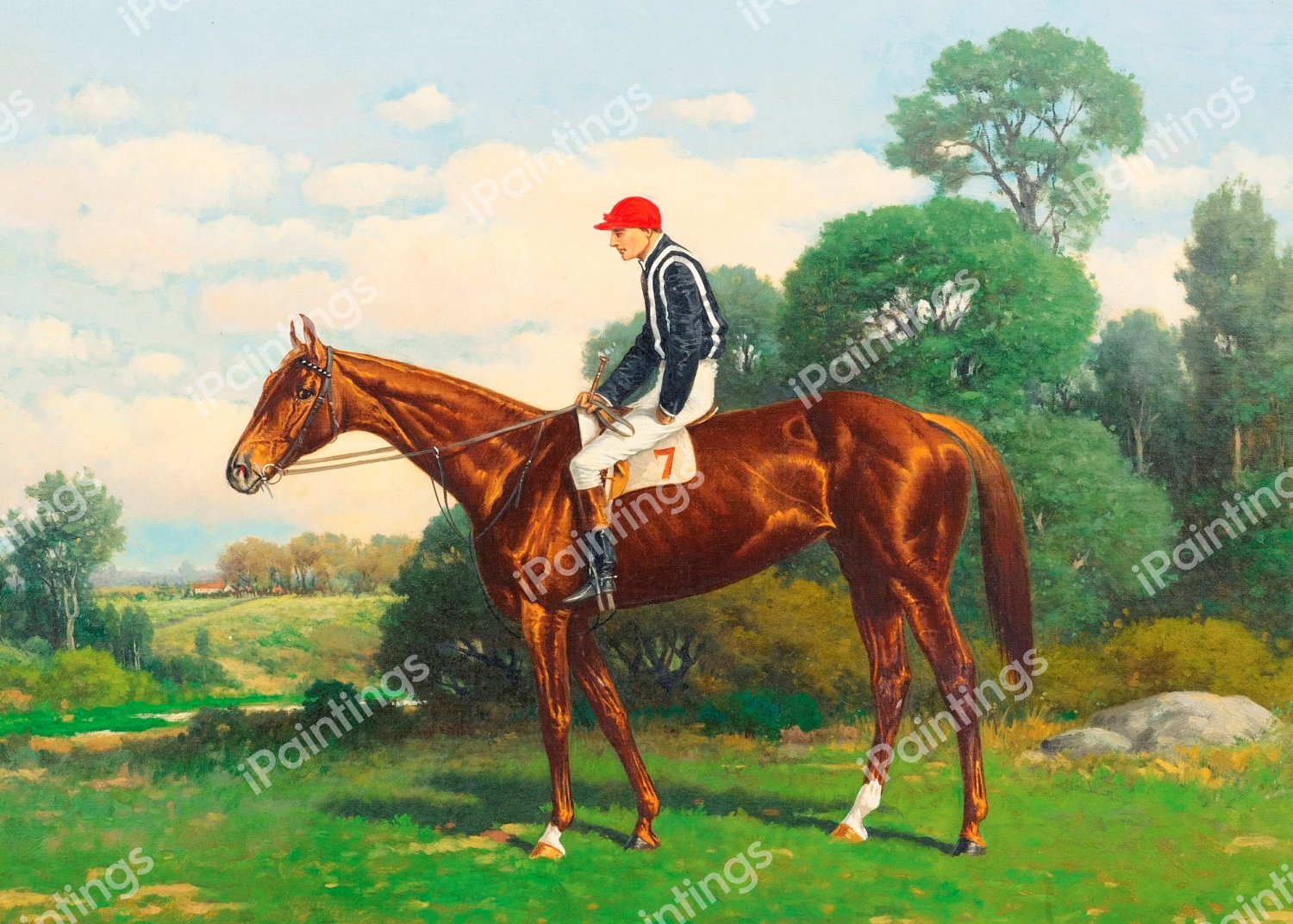 Poetess, Winner of the Alabama Stakes. The painting by Henry Stull