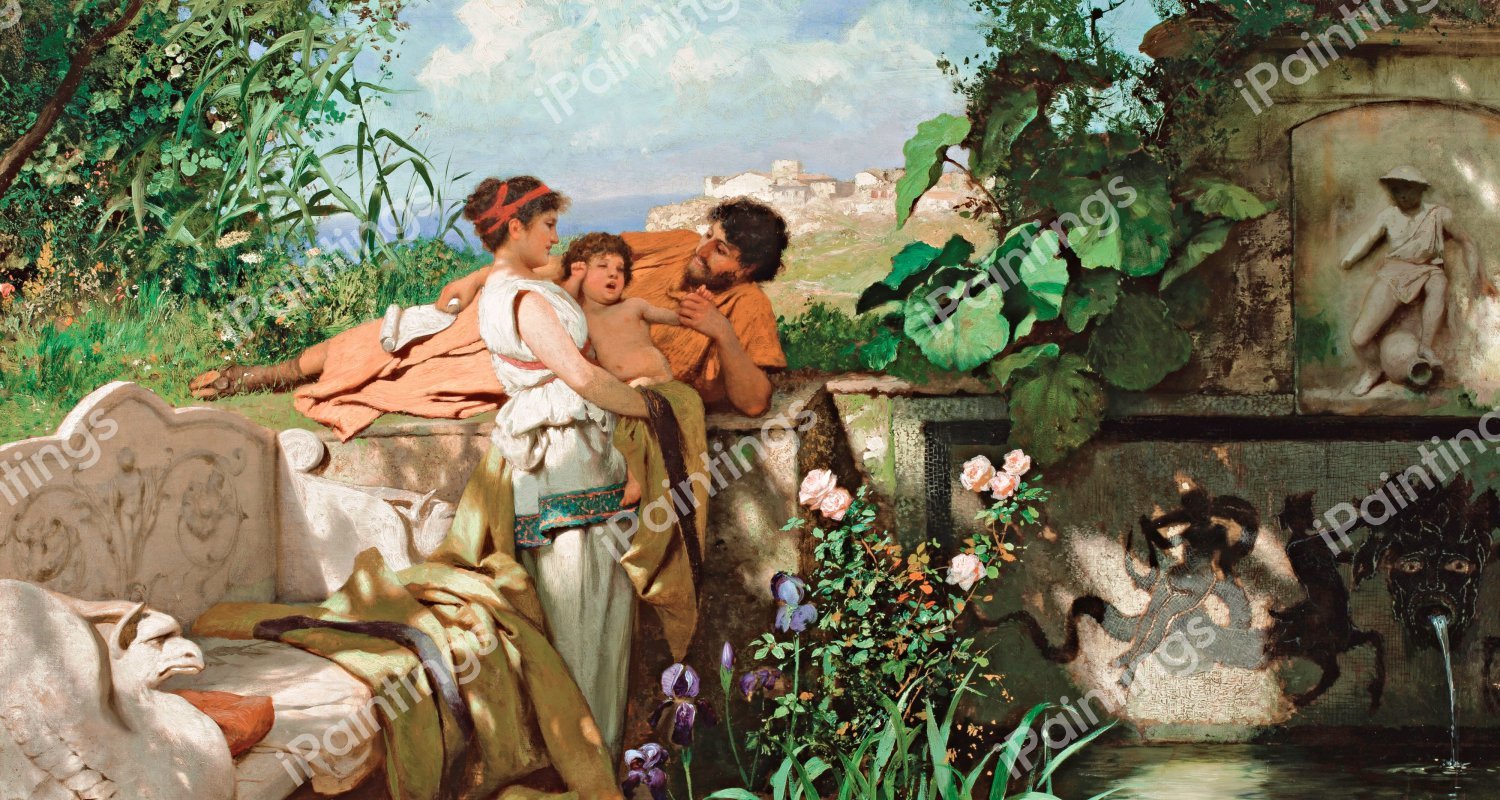 By the Fountain. The painting by Henryk Siemiradzki