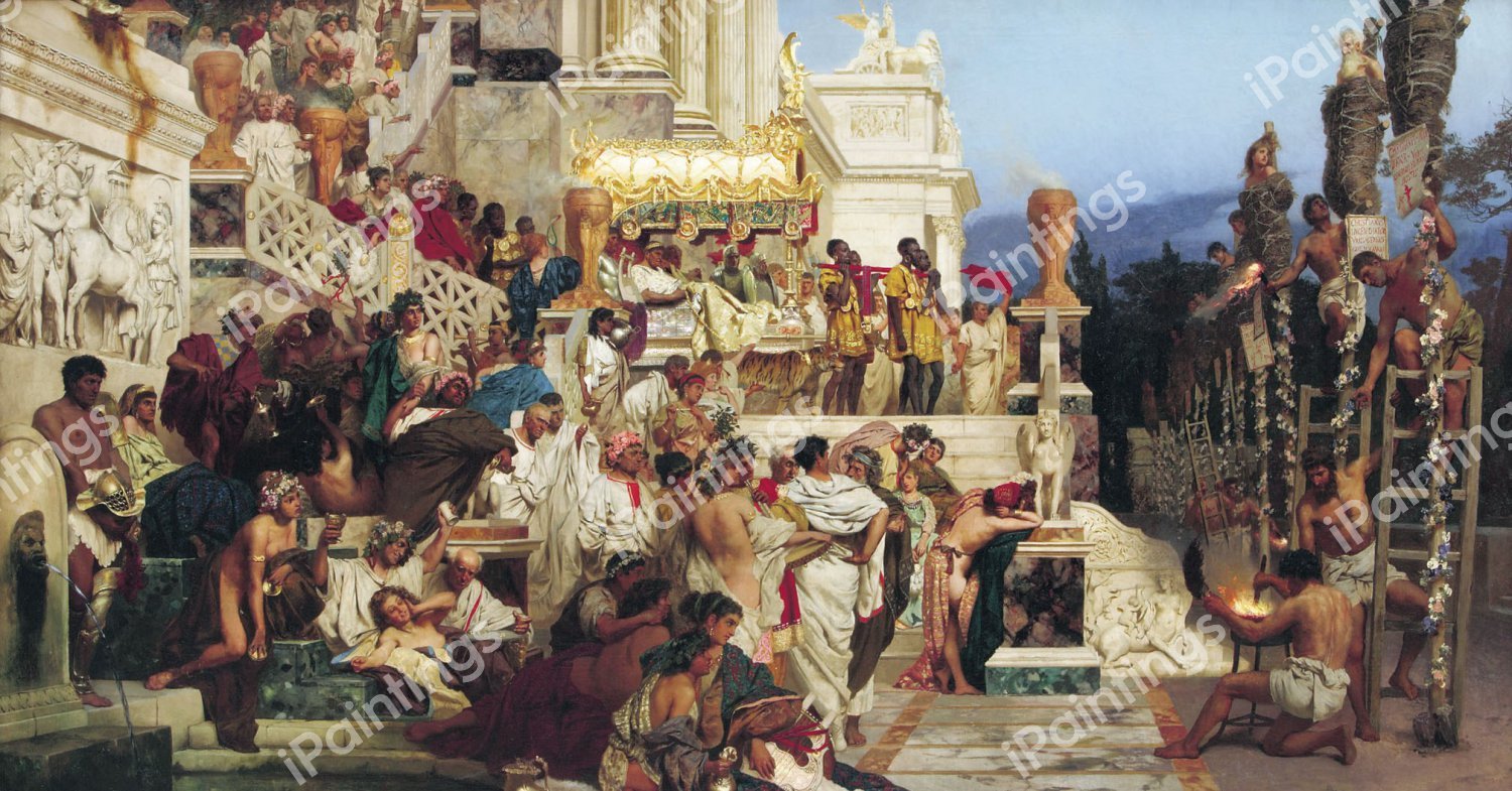 Nero's Torches (Christian Candlesticks). The painting by Henryk Siemiradzki