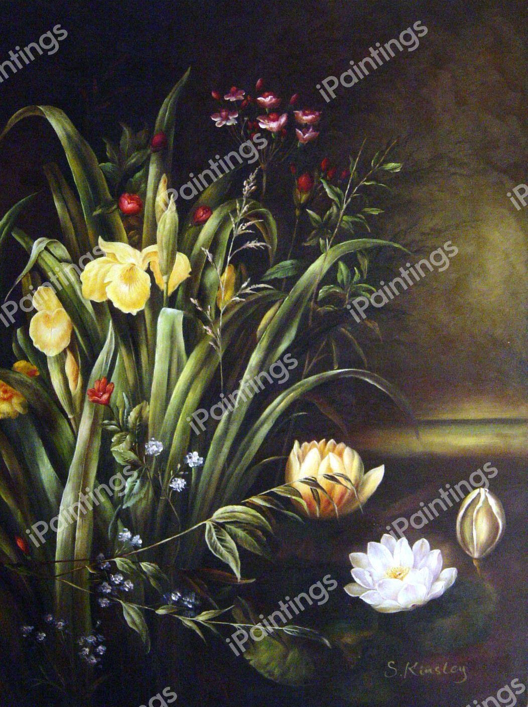 A Lily Pond. The painting by Hermania Sigvardine Neergaard