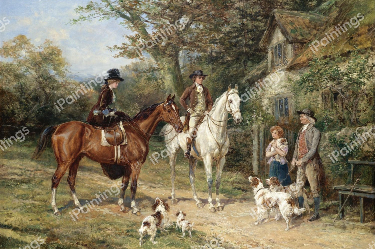 A Convivial Greeting. The painting by Heywood Hardy