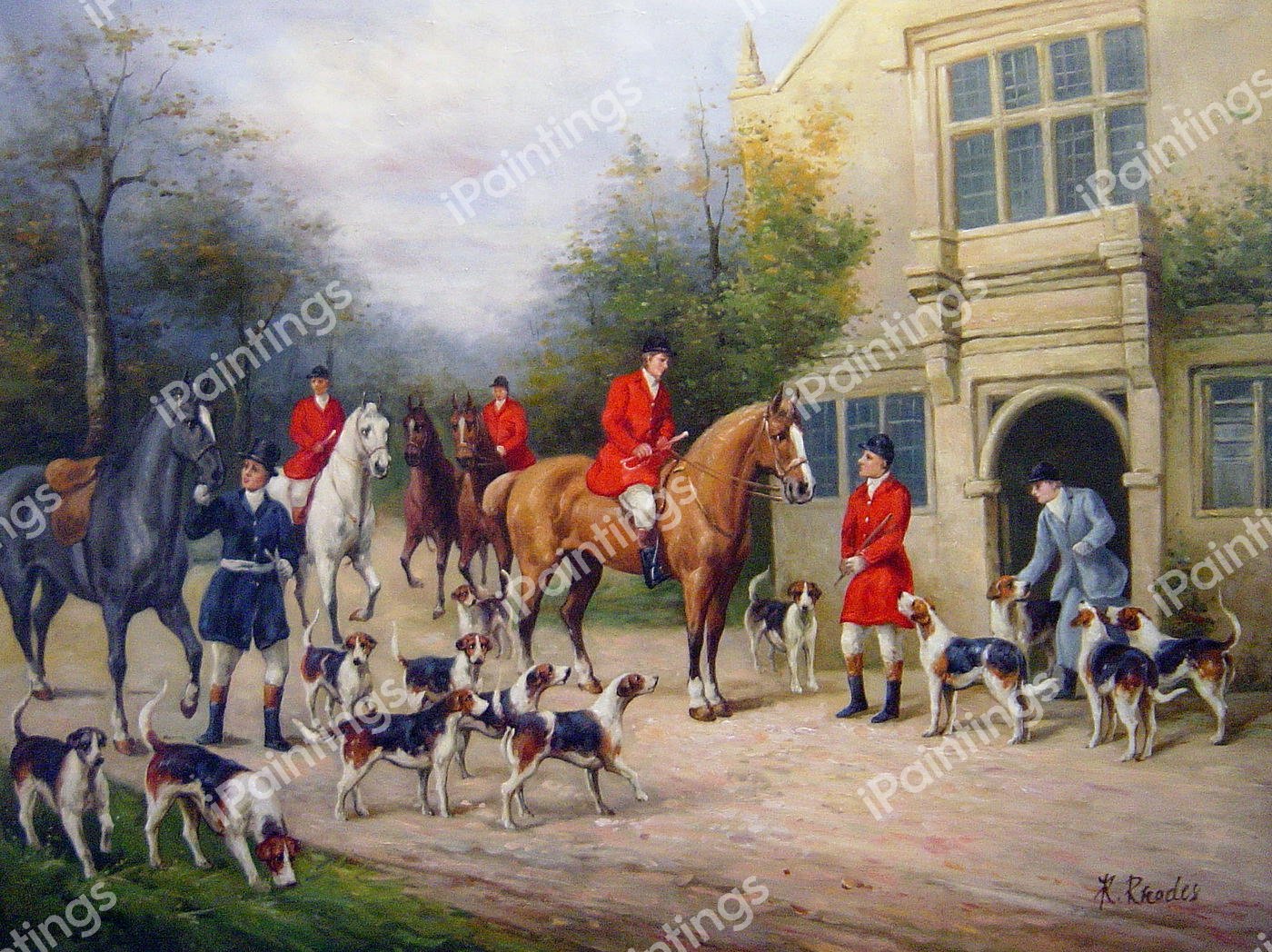 Before The Hunt. The painting by Heywood Hardy