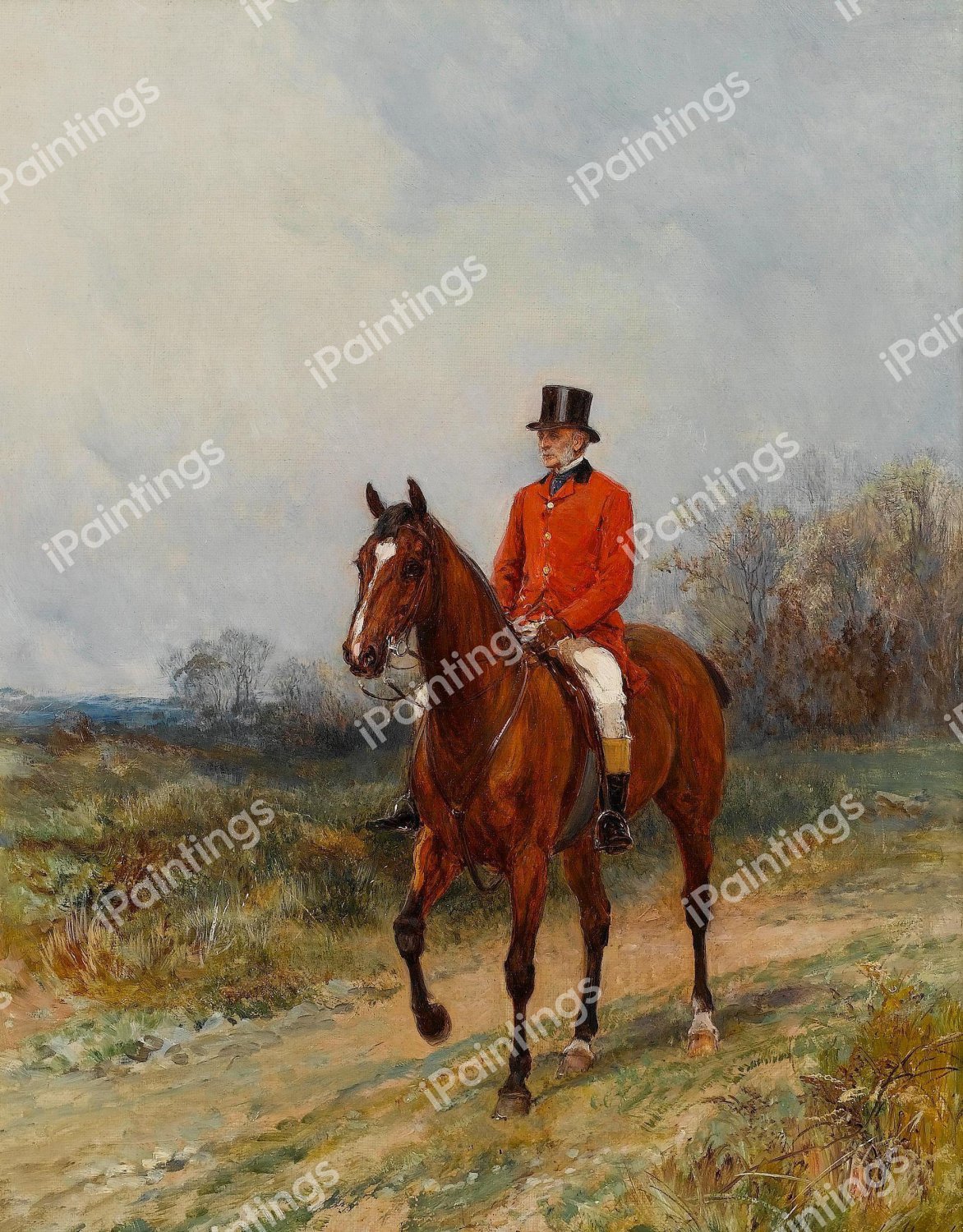 Major George Hodgson's Morning Ride, 1888. The painting by Heywood Hardy