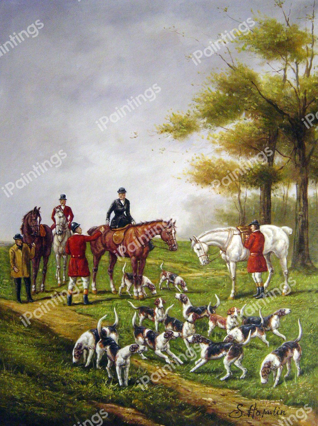 Presenting The Brush. The painting by Heywood Hardy