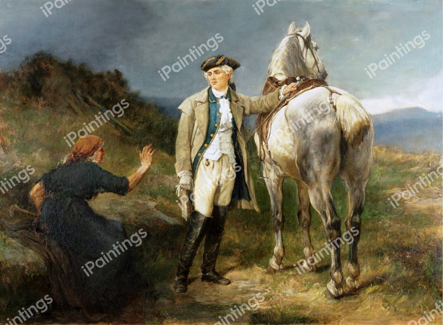 The Fortune Teller, 1878. The painting by Heywood Hardy