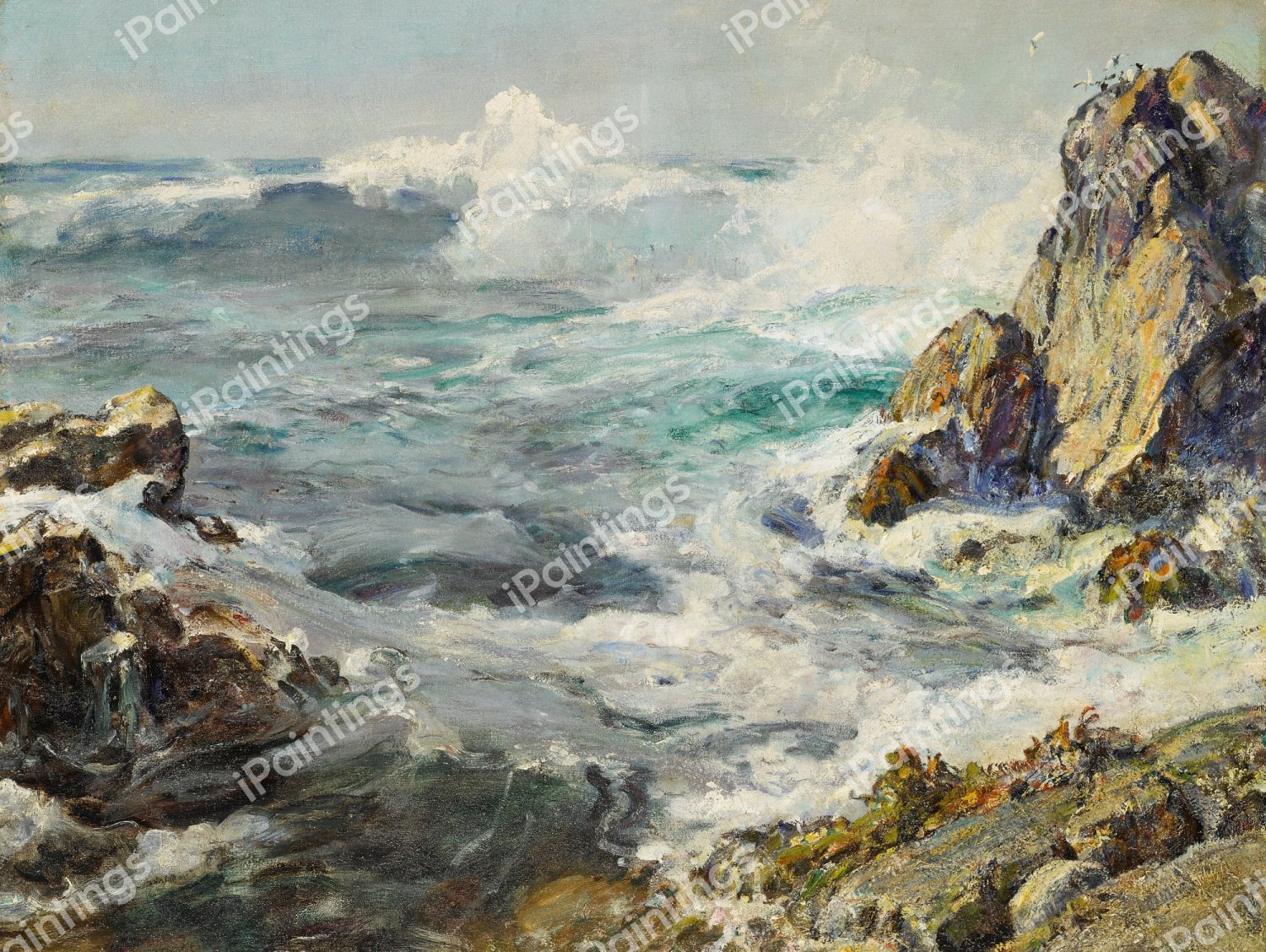 Along the Restless Pacific. The painting by Howard Russell Butler