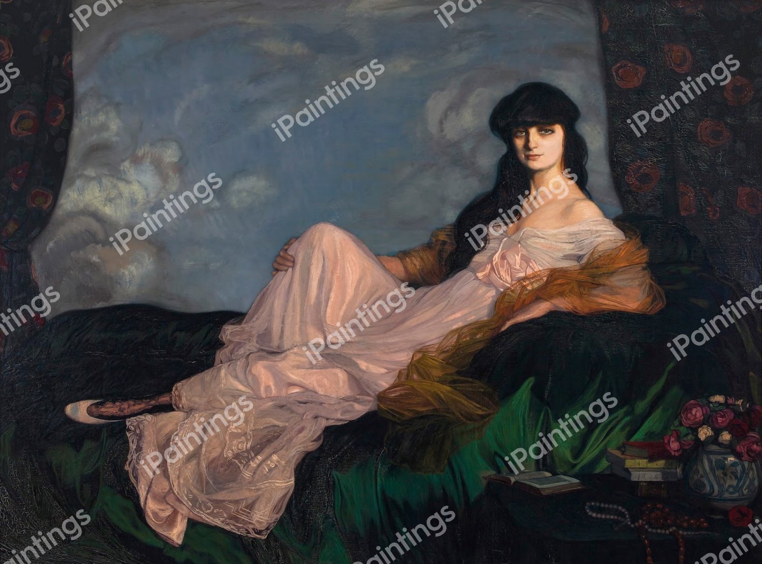 Condesa Mathieu de Noailles, 1913. The painting by Ignacio Zuloaga