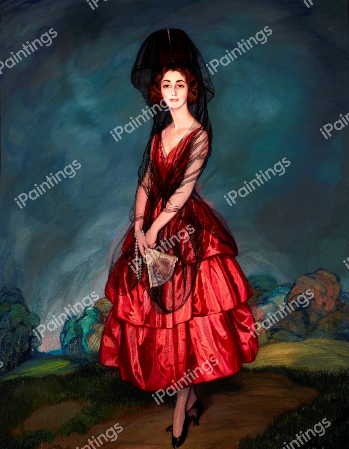 Portrait of María del Rosario de Silva y Gurtubay, Seventeenth Duchess of Alba, 1921. The painting by Ignacio Zuloaga