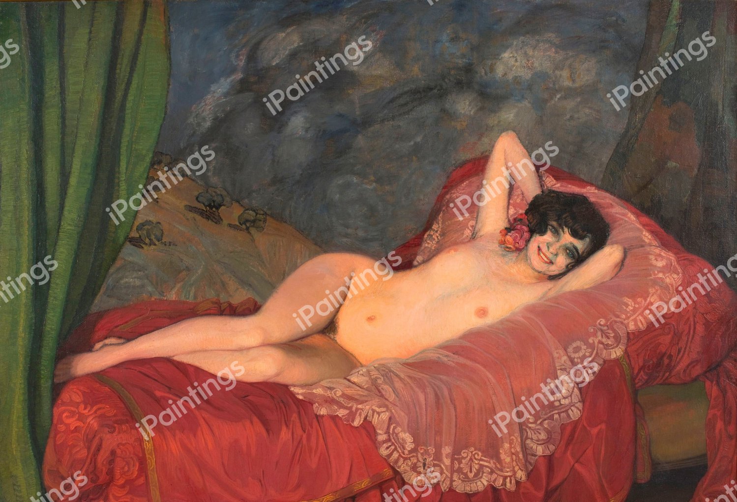Red Nude, 1922. The painting by Ignacio Zuloaga