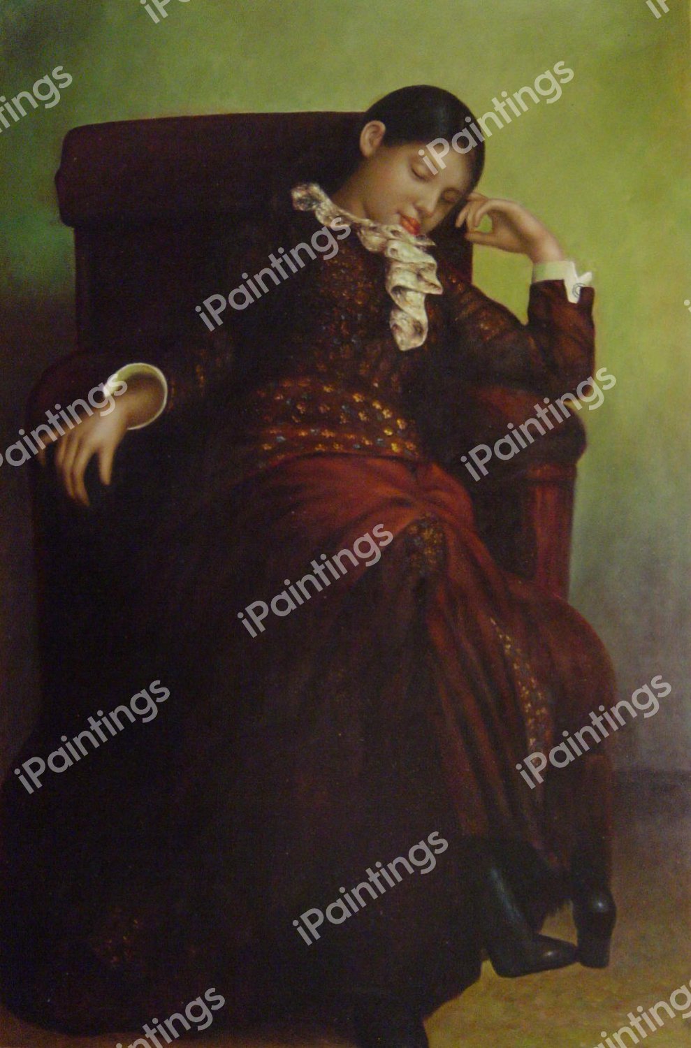 Resting Portrait Of Vera Repina, Artist's Wife. The painting by Ilya Repin