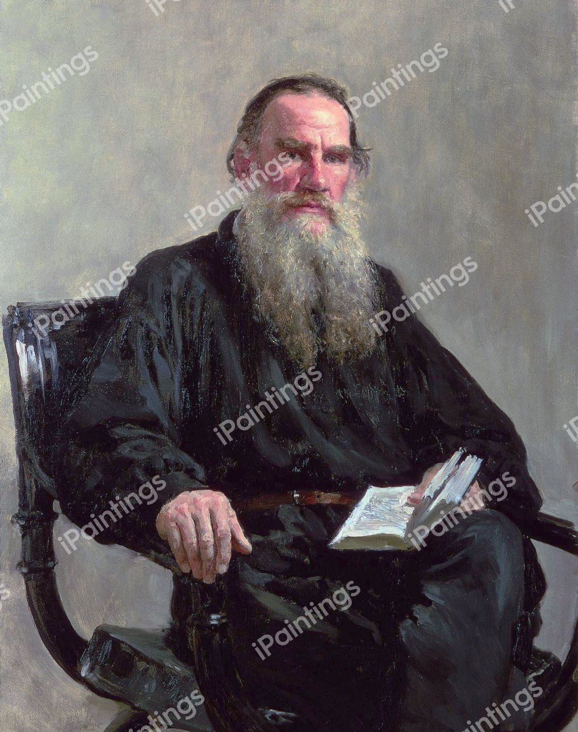 The Portrait of Leo Tolstoy, 1887. The painting by Ilya Repin