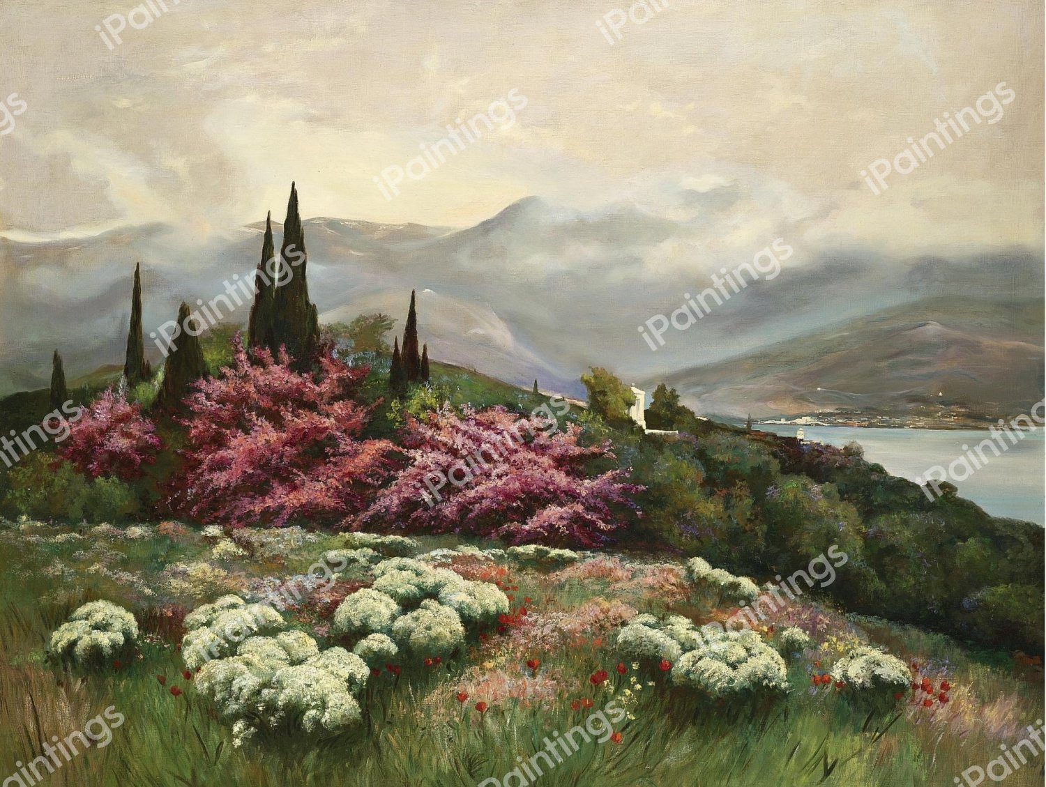 View of Yalta. The painting by Iosif Evstafevich Krachkovsky