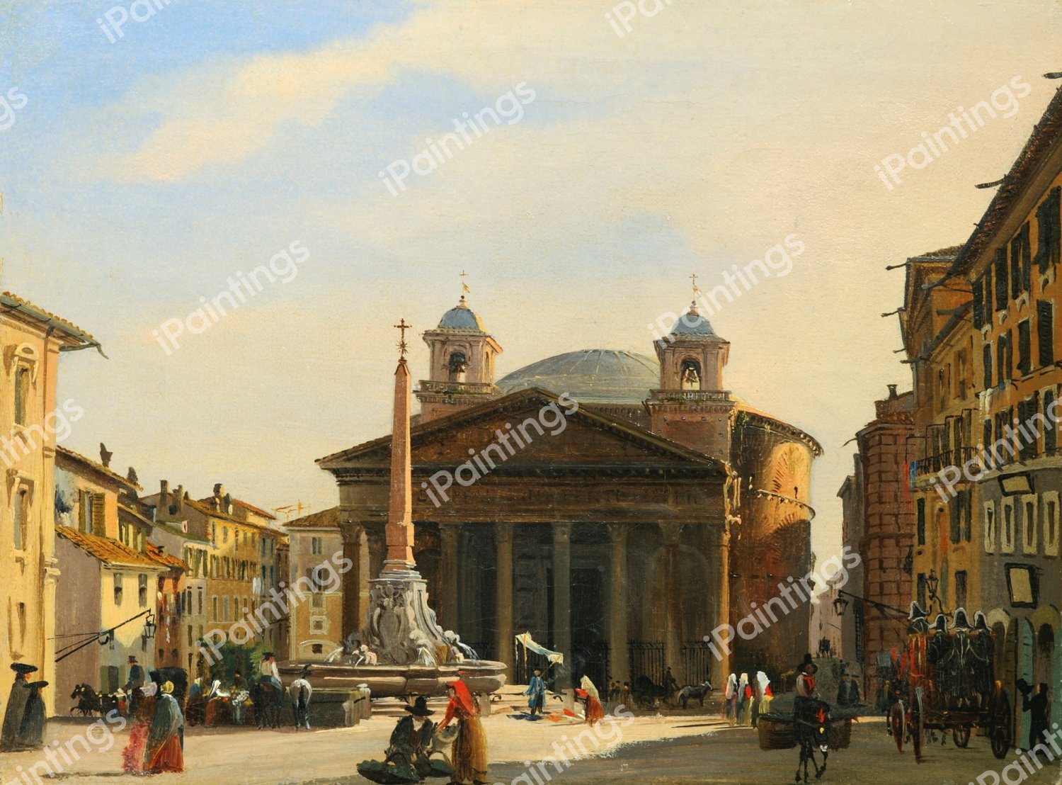 The Pantheon, Rome. The painting by Ippolito Caffi