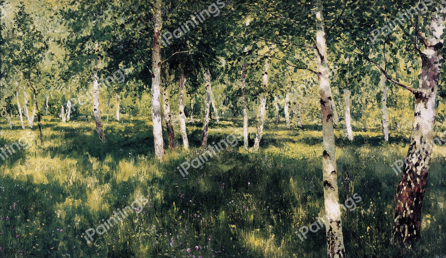 Birch Forest. The painting by Isaac Levitan