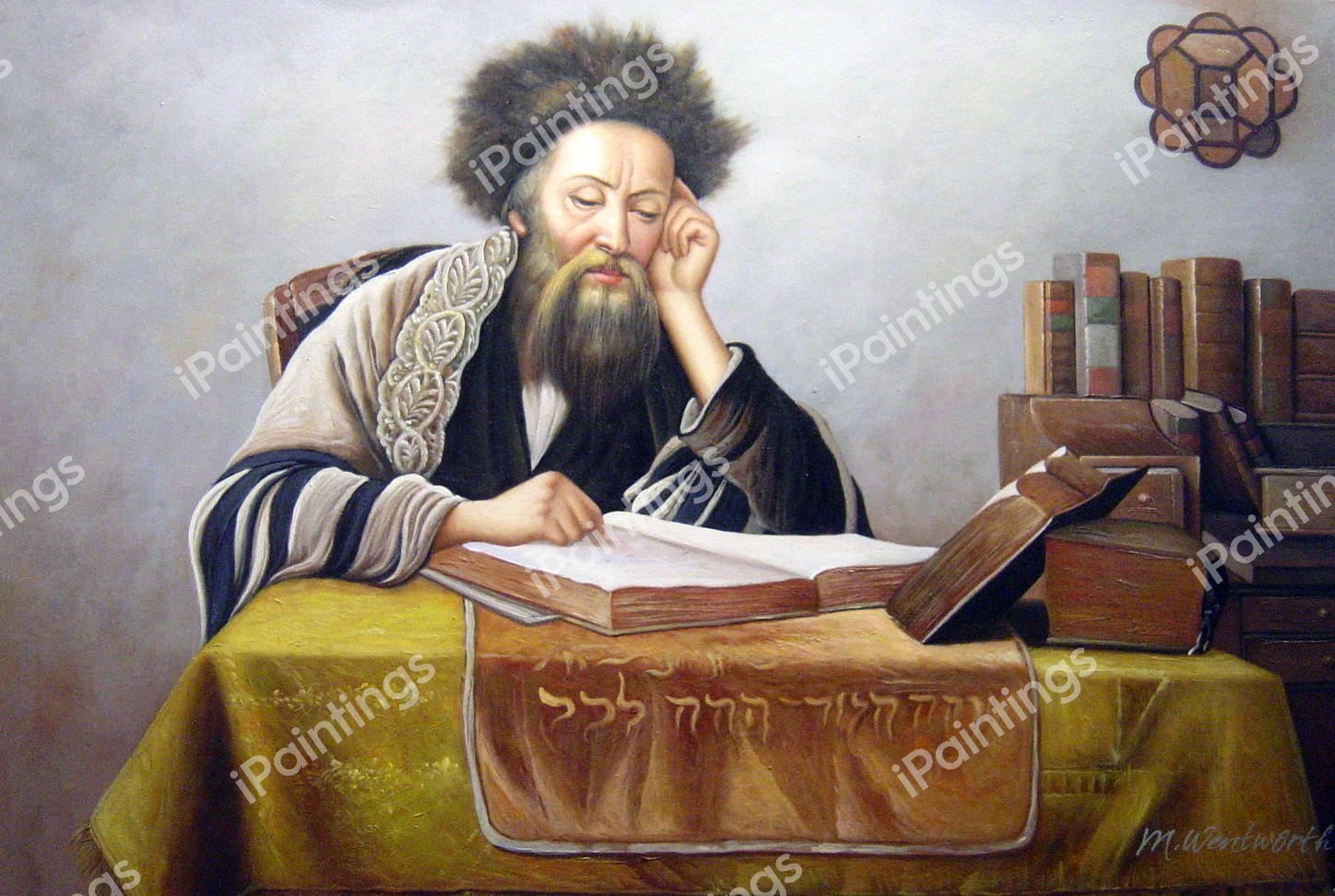 The Rabbi. The painting by Isidor Kaufmann