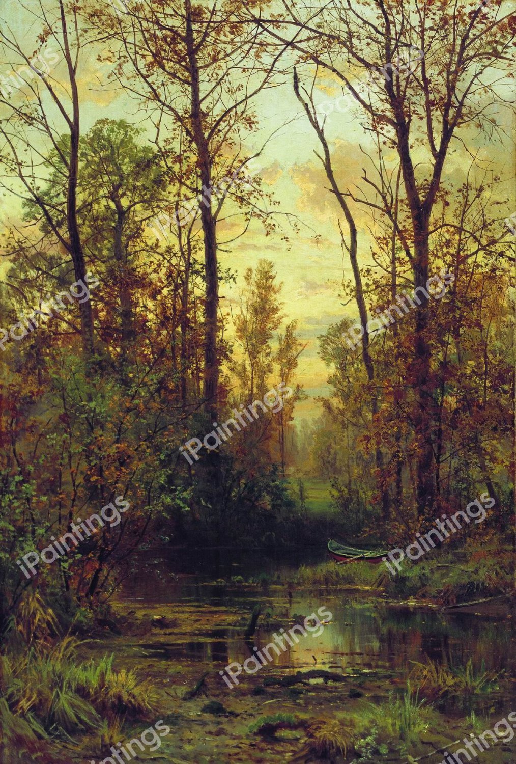 A Creek in the Forest. The painting by Ivan Ivanovich Shishkin