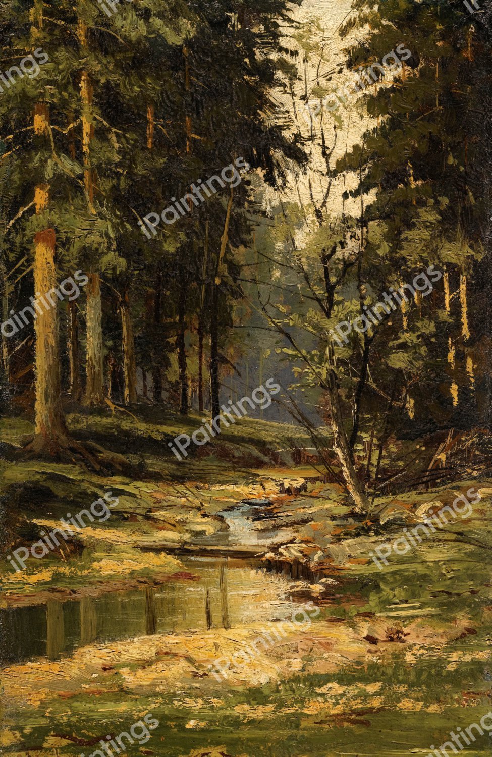 Forest Brook. The painting by Ivan Ivanovich Shishkin