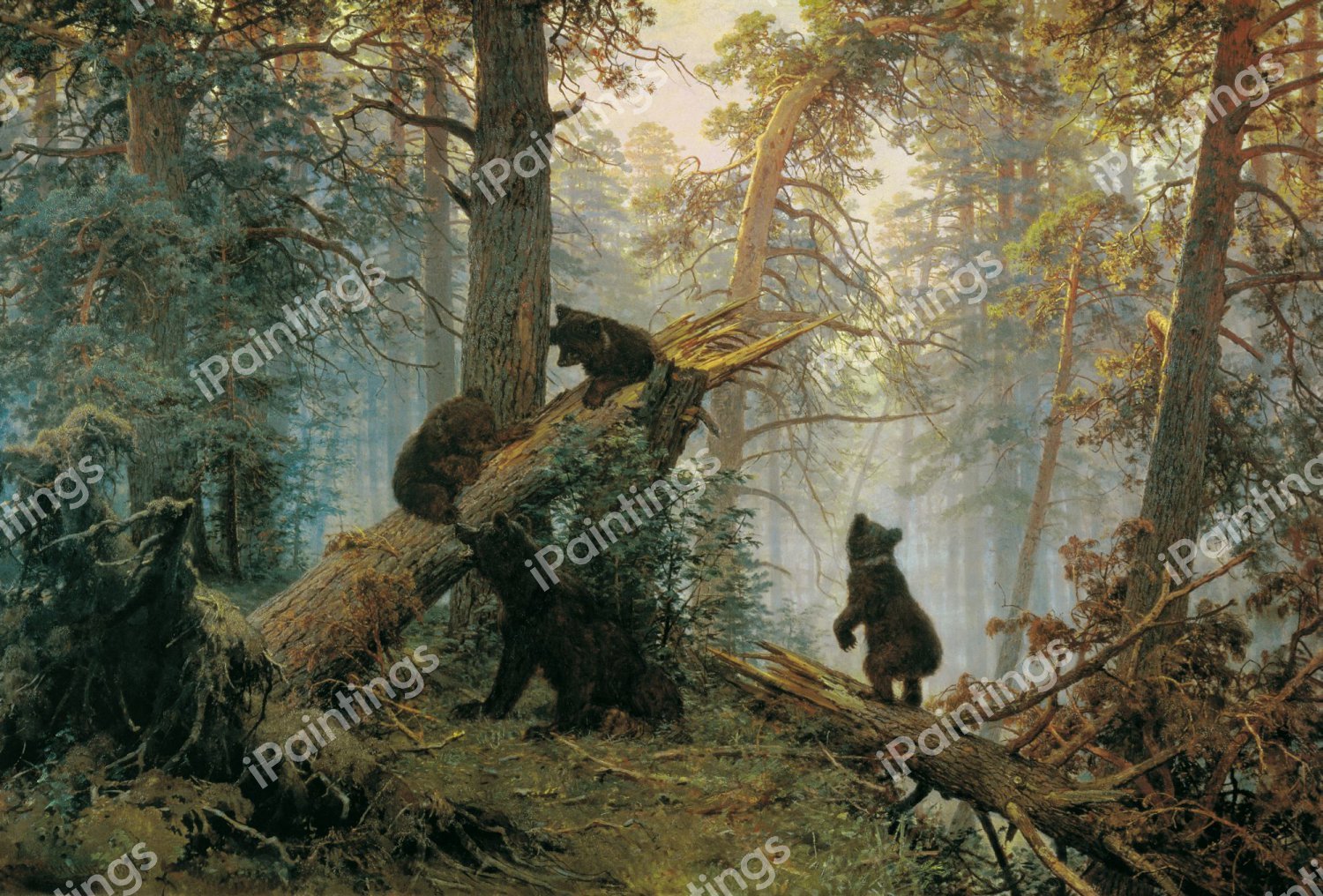 Morning in a Pine Forest. The painting by Ivan Ivanovich Shishkin