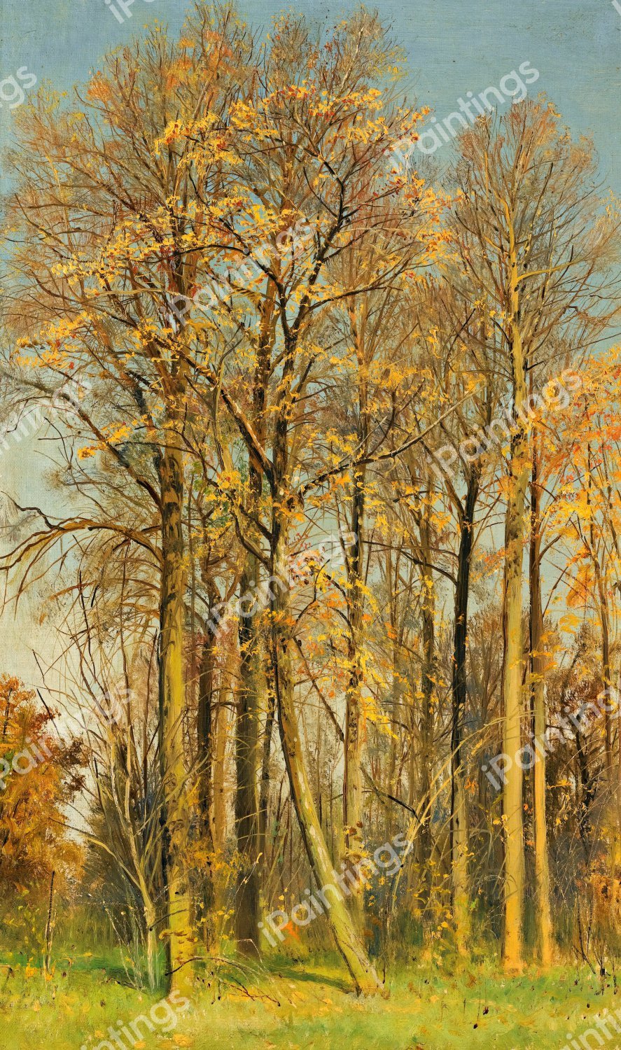 Rowan Trees in Autumn. The painting by Ivan Ivanovich Shishkin
