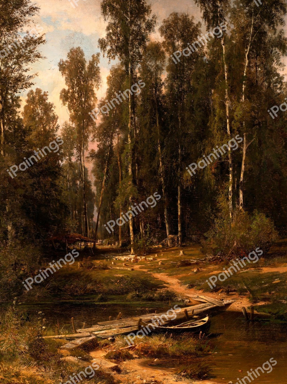 The Edge of a Birch Grove. The painting by Ivan Ivanovich Shishkin