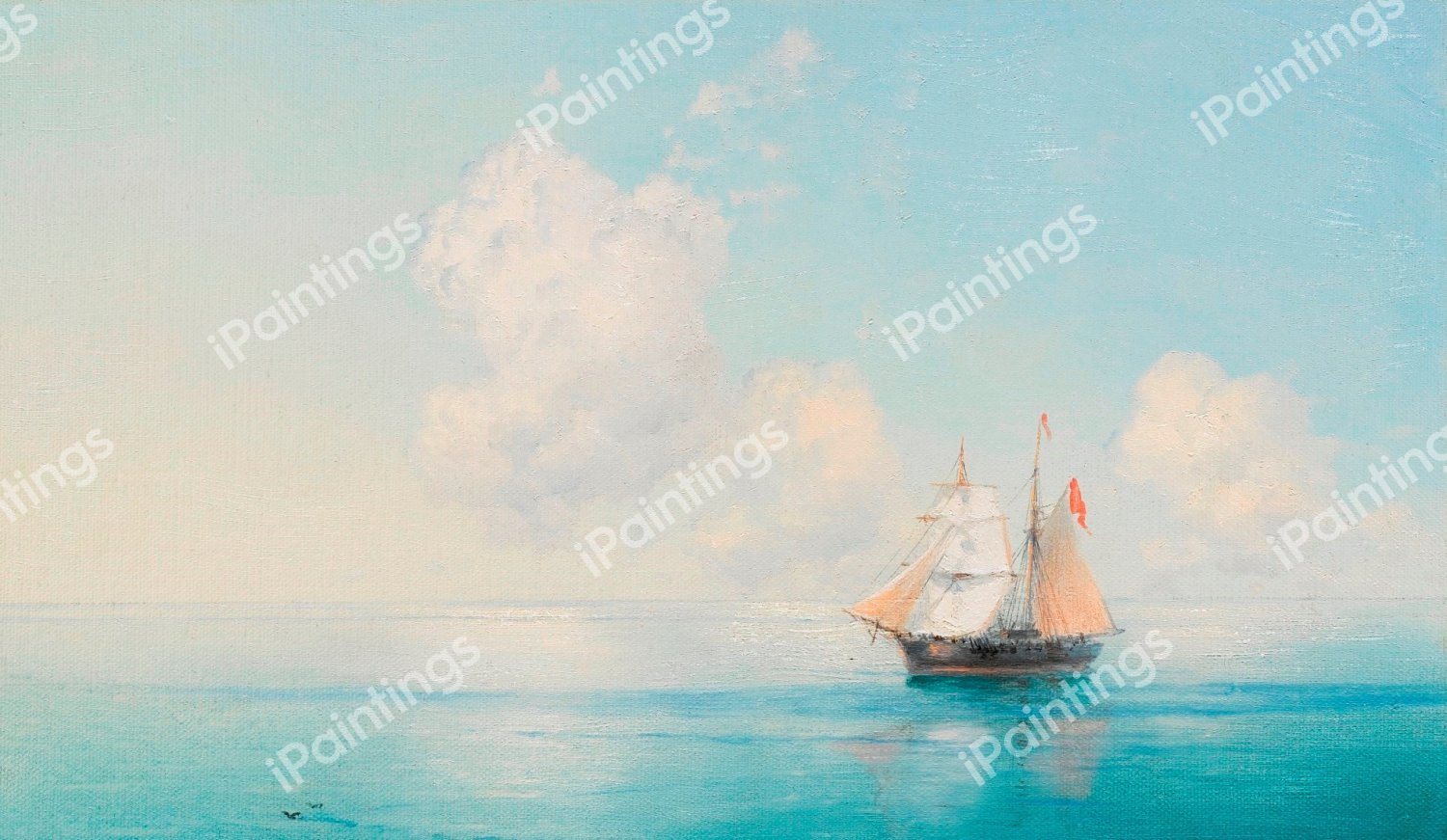 A Calm Morning at Sea. The painting by Ivan Konstantinovich Aivazovsky