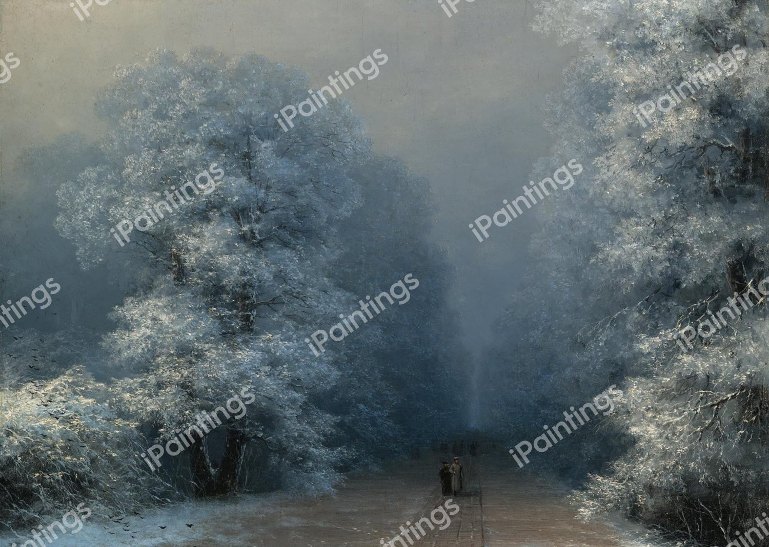 A Winter Landscape . The painting by Ivan Konstantinovich Aivazovsky