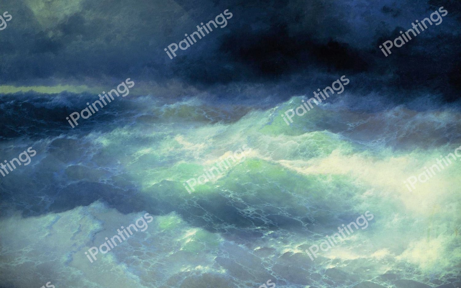 Among the Waves. The painting by Ivan Konstantinovich Aivazovsky