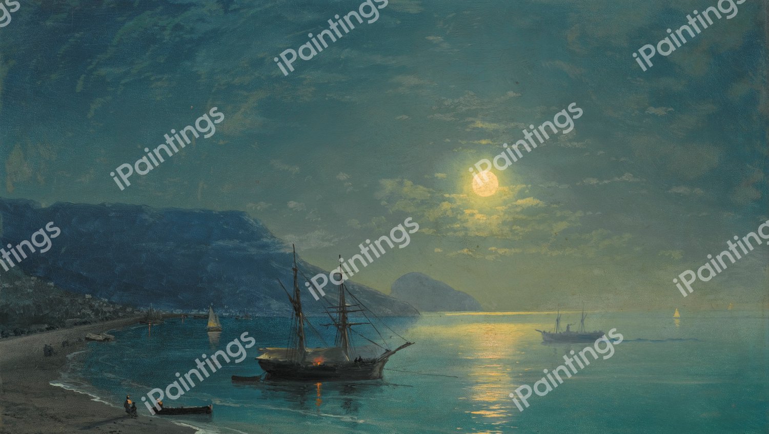 An Evening in Crimea. The painting by Ivan Konstantinovich Aivazovsky