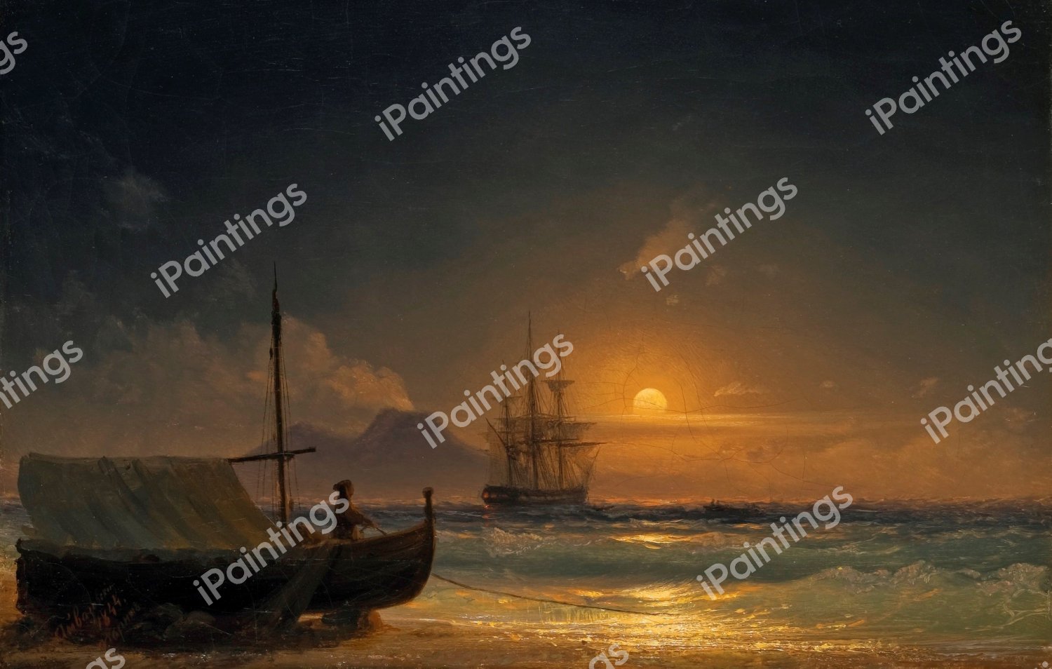 Bay of Naples. The painting by Ivan Konstantinovich Aivazovsky