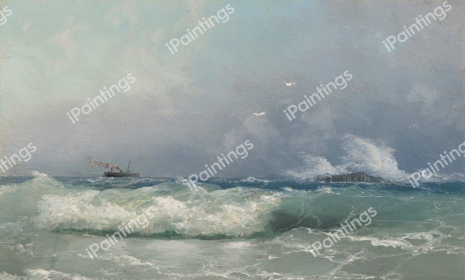 Biarritz. The painting by Ivan Konstantinovich Aivazovsky