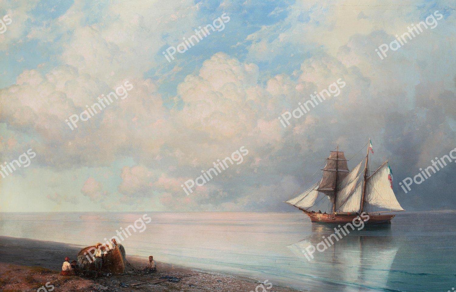 Calm Early Evening Sea. The painting by Ivan Konstantinovich Aivazovsky